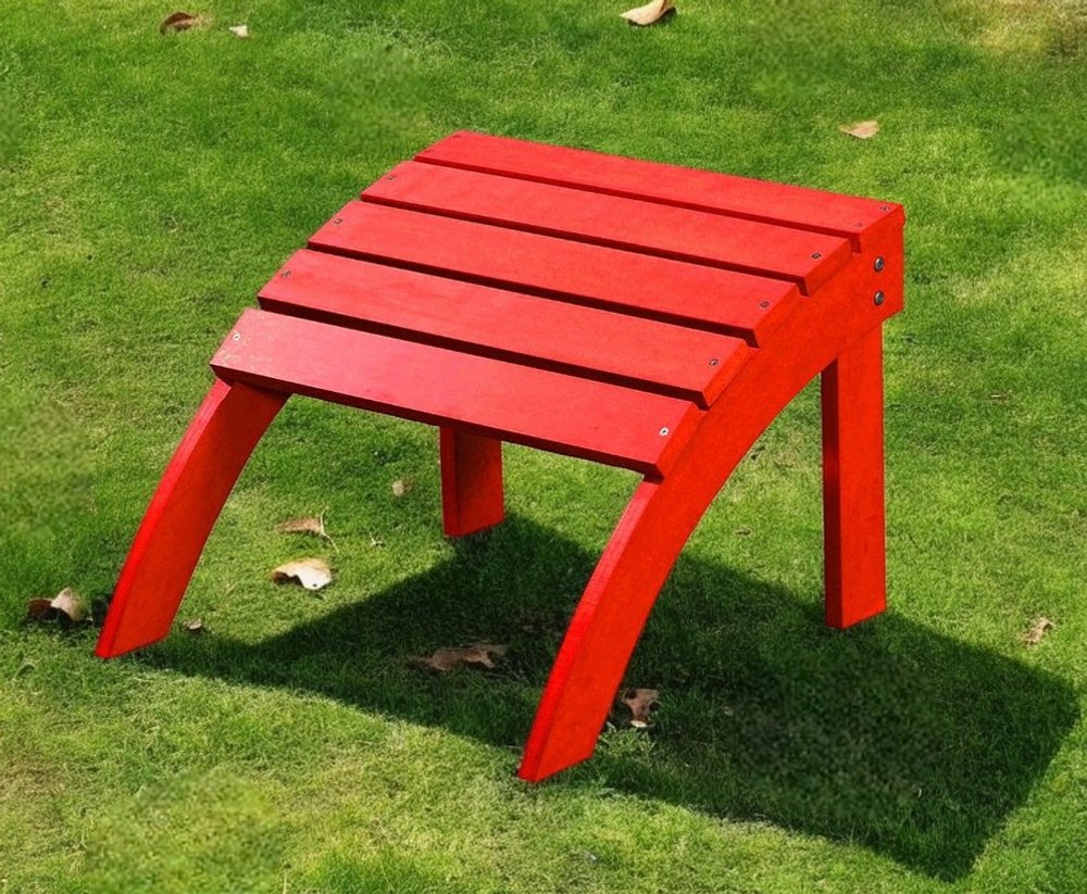 19" Plastic Red Specialty Outdoor Footstool Ottoman