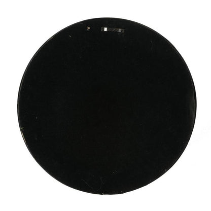 24" Dark Brown Distressed Wood Round Framed Accent Mirror