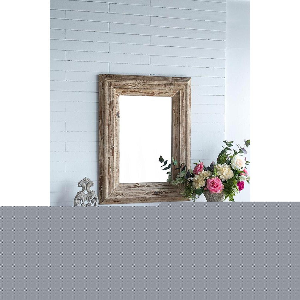 39" Natural Distressed Wood Framed Accent Mirror