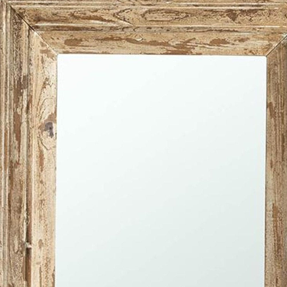 39" Natural Distressed Wood Framed Accent Mirror