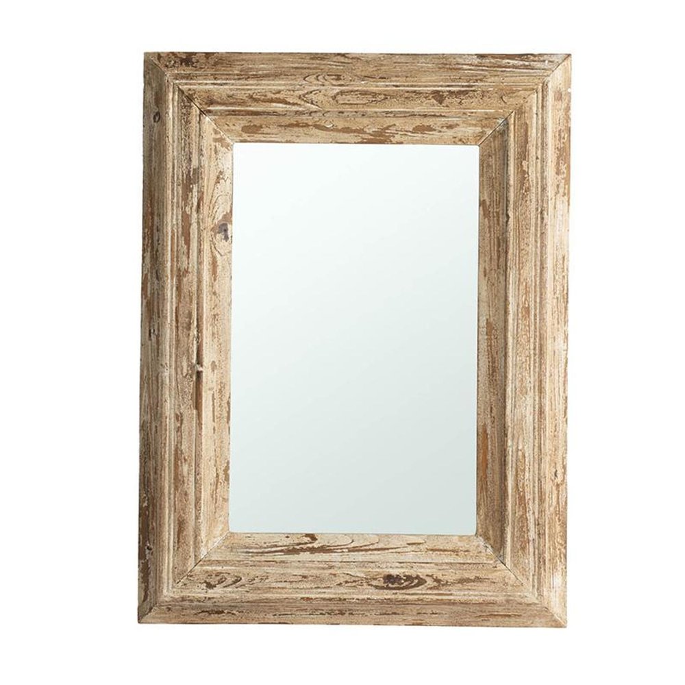 39" Natural Distressed Wood Framed Accent Mirror