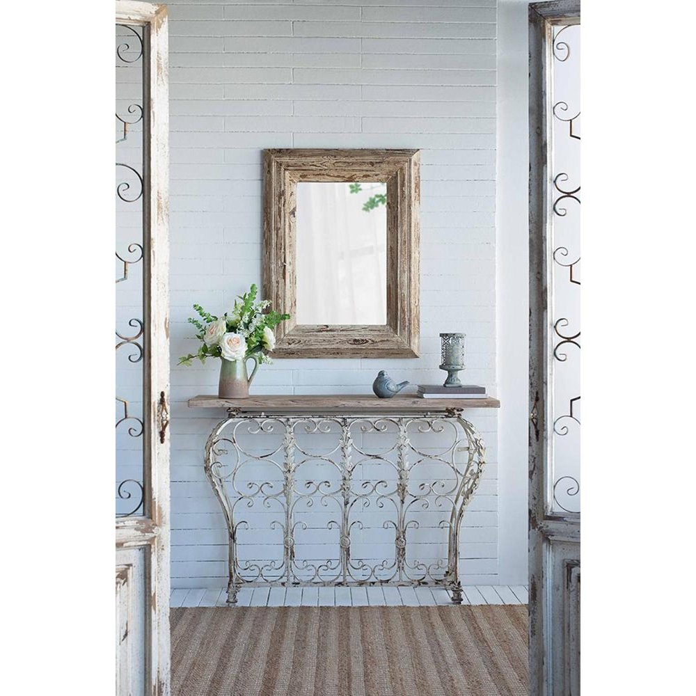 39" Natural Distressed Wood Framed Accent Mirror
