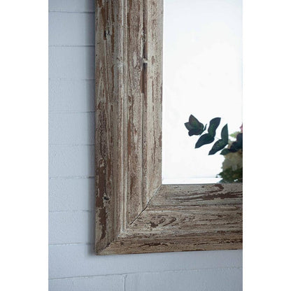39" Natural Distressed Wood Framed Accent Mirror