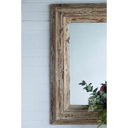 39" Natural Distressed Wood Framed Accent Mirror