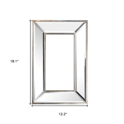 18" Silver Beveled Glass Framed Accent Mirror