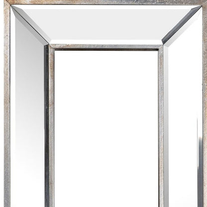 18" Silver Beveled Glass Framed Accent Mirror