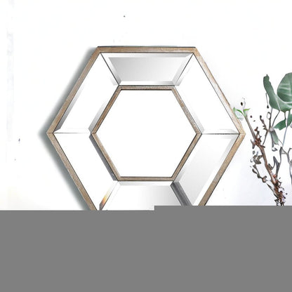 12" Silver Hexagon Wall Mounted Accent Mirror