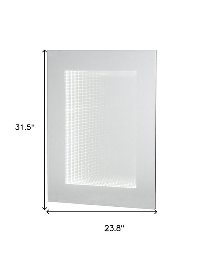 32" Silver Lighted Frame Accent Mirror