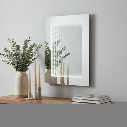 32" Silver Lighted Frame Accent Mirror