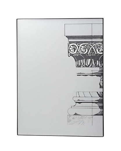 Set of Six Decorative Antiqued Glass Black Metal Framed Mirror Set