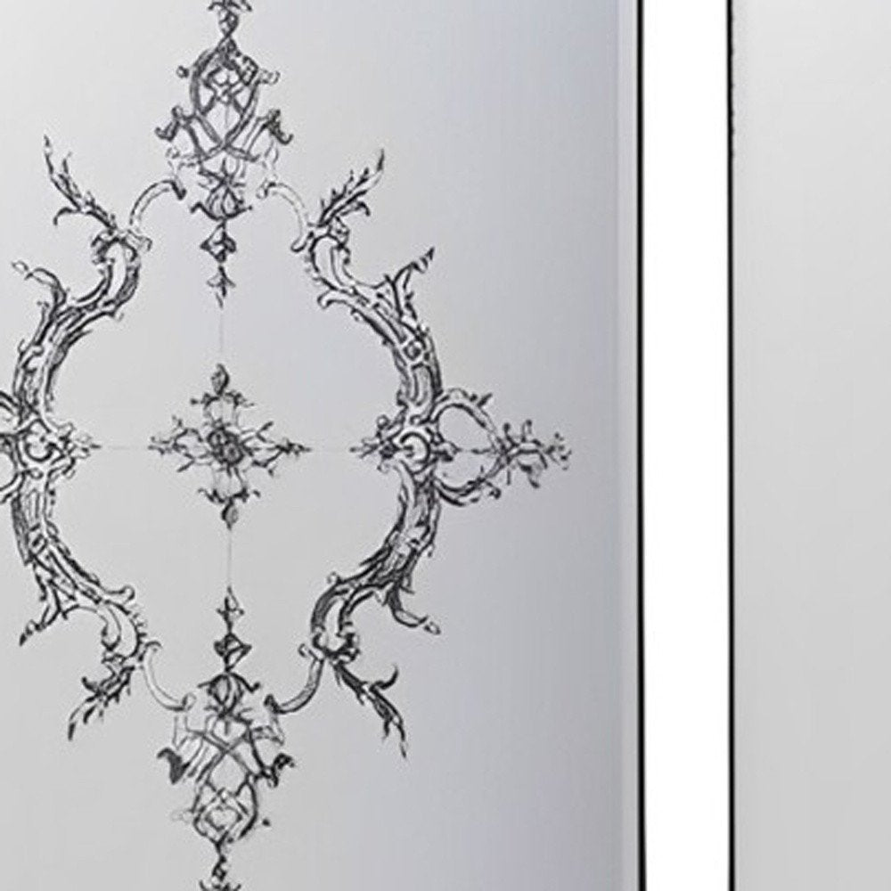 Set of Six Decorative Antiqued Glass Black Metal Framed Mirror Set