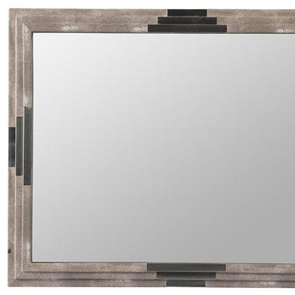 28" Gray Framed Accent Mirror