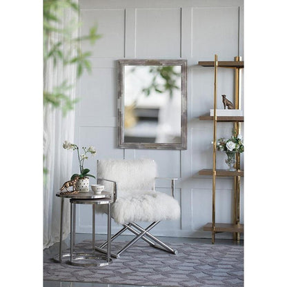 28" Gray Framed Accent Mirror