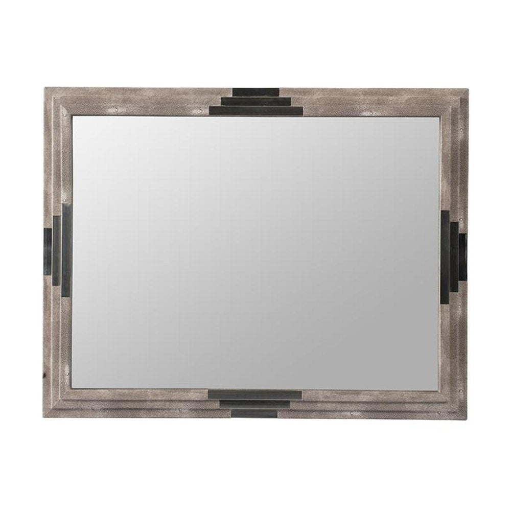 28" Gray Framed Accent Mirror