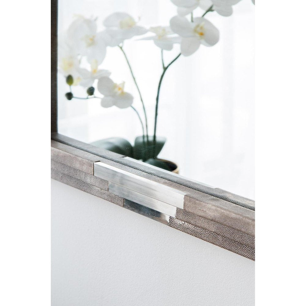 28" Gray Framed Accent Mirror