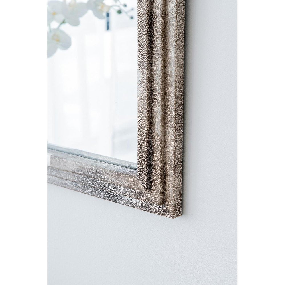 28" Gray Framed Accent Mirror