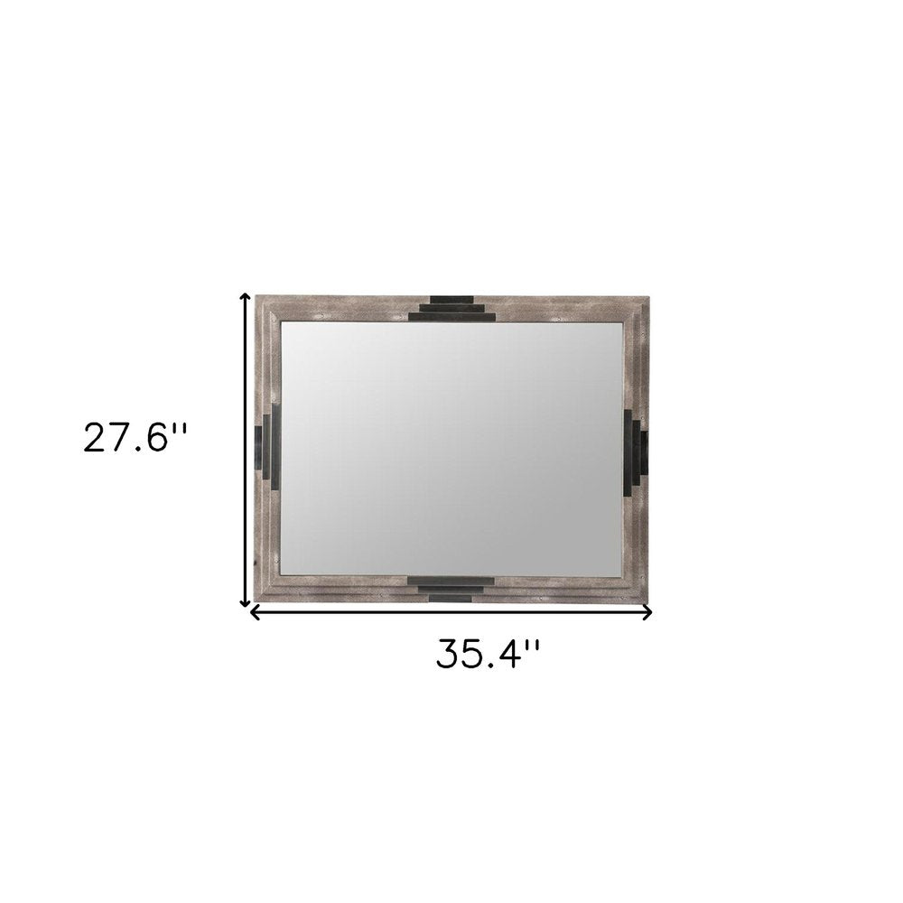 28" Gray Framed Accent Mirror