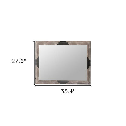 28" Gray Framed Accent Mirror
