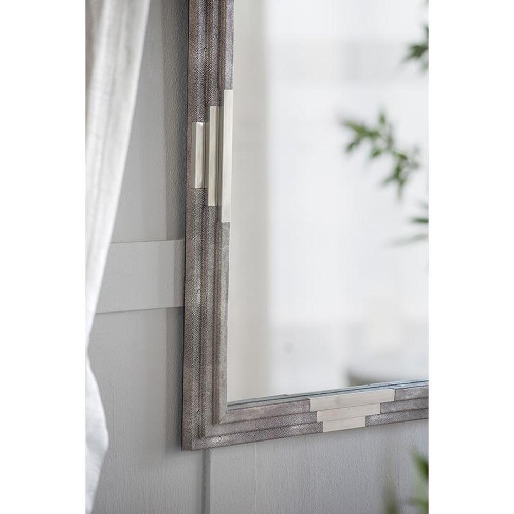 28" Gray Framed Accent Mirror