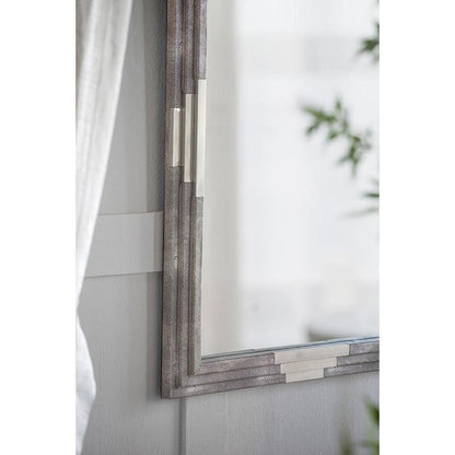 28" Gray Framed Accent Mirror