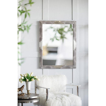 28" Gray Framed Accent Mirror