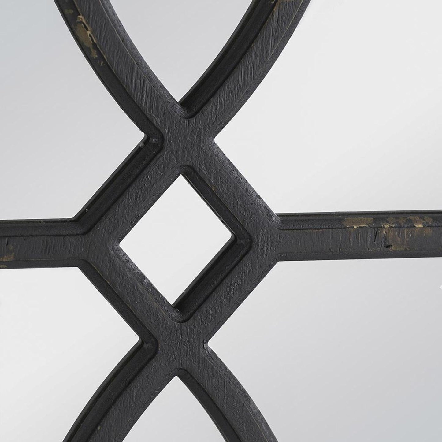 Set of Two Black Wood Framed Accent Mirror