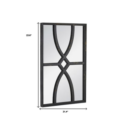 Set of Two Black Wood Framed Accent Mirror