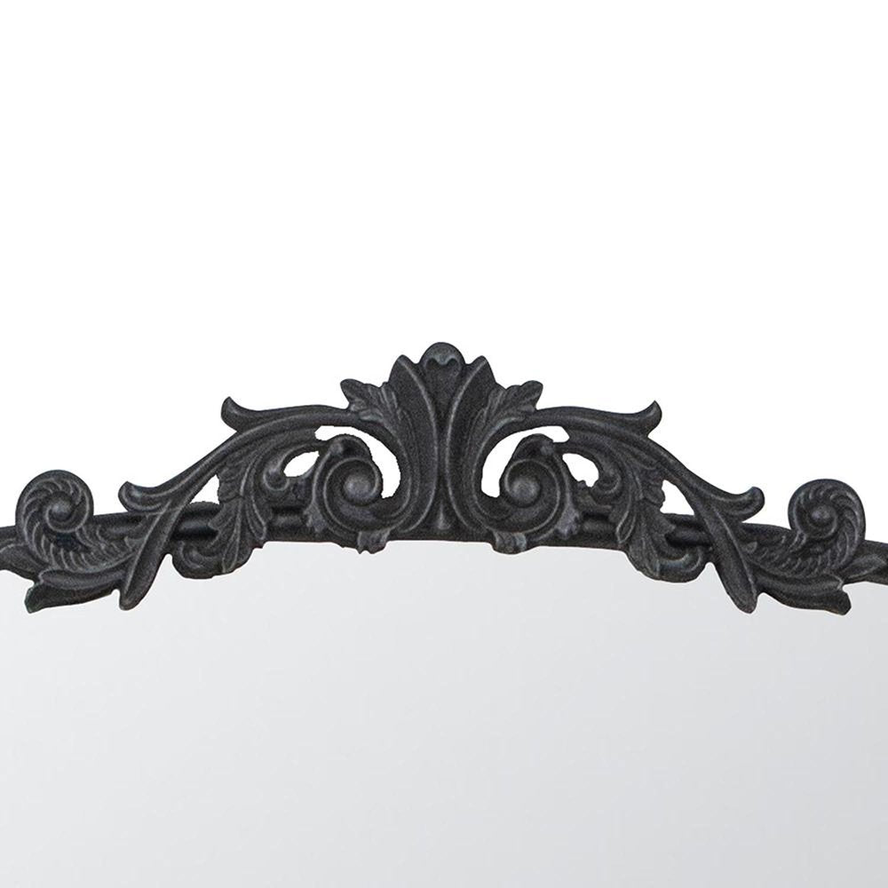 31" Black Arch Iron Framed Accent Mirror