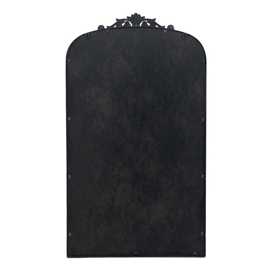 42" Black Arch Iron Framed Accent Mirror