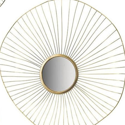 Set of Three Gold Iron Sunburst Framed Accent Mirror