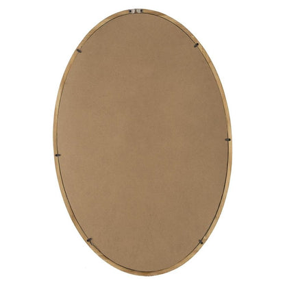 35" Brown Oval Solid Wood Framed Accent Mirror