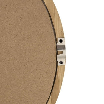 35" Brown Oval Solid Wood Framed Accent Mirror