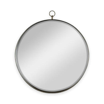 28" Gold Round Iron Framed Accent Mirror
