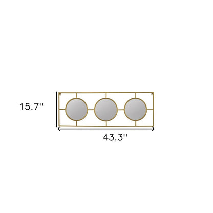 16" Gold Iron Framed Accent Mirror