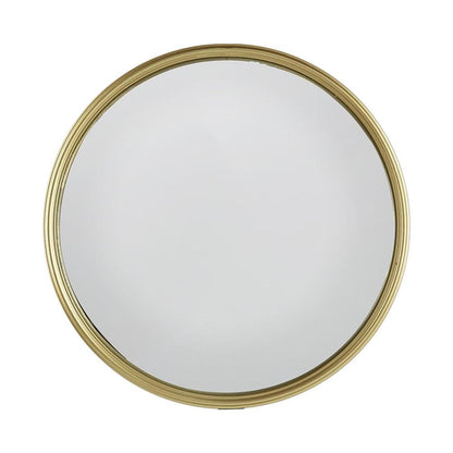 15" Gold Round Iron Textured Framed Accent Mirror