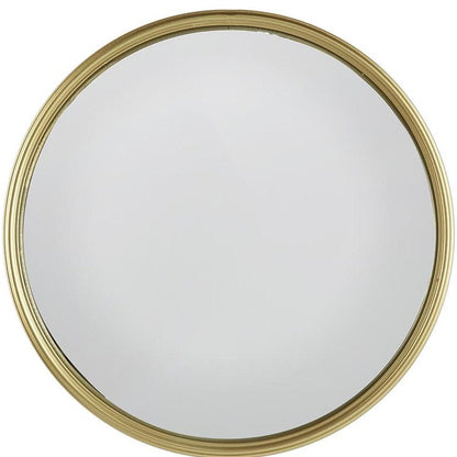 15" Gold Round Iron Textured Framed Accent Mirror