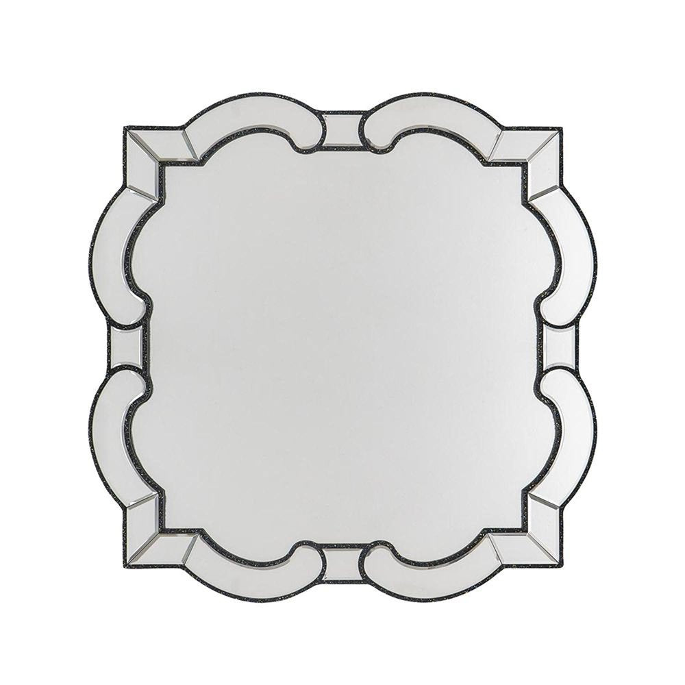 32" Clear Scalloped Glass Framed Accent Mirror