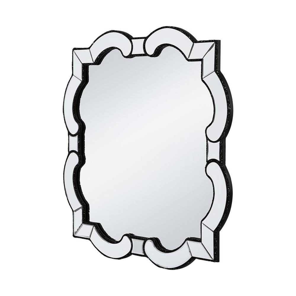 32" Clear Scalloped Glass Framed Accent Mirror