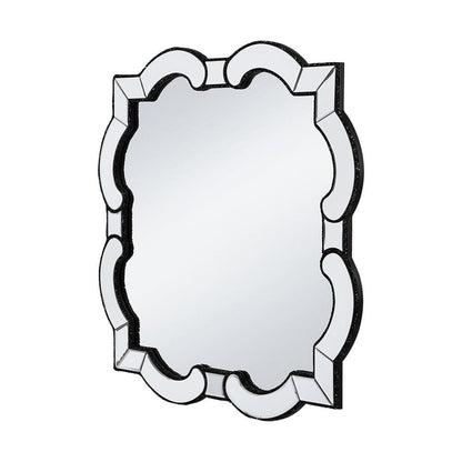 32" Clear Scalloped Glass Framed Accent Mirror