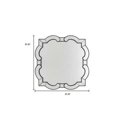 32" Clear Scalloped Glass Framed Accent Mirror