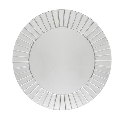 24" Clear Round Beveled Glass Framed Accent Mirror