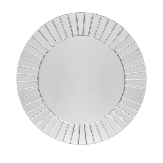 24" Clear Round Beveled Glass Framed Accent Mirror