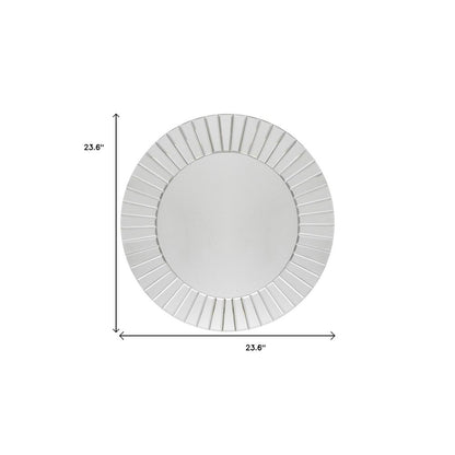 24" Clear Round Beveled Glass Framed Accent Mirror