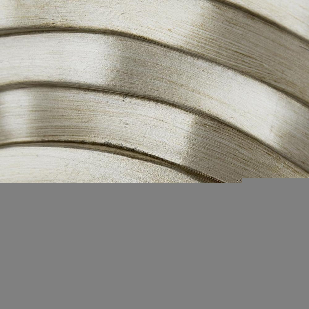 31" Silver Round Dimensional Thick Frame Accent Mirror