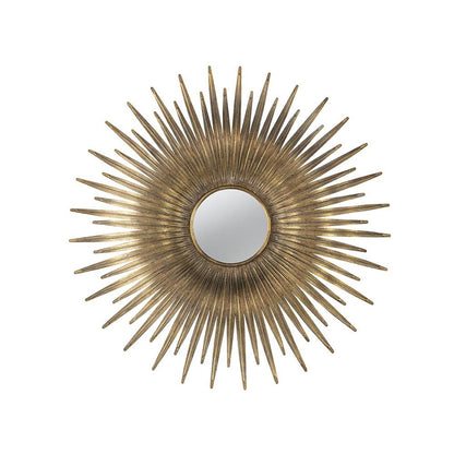 28" Gold Sunburst Iron Framed Accent Mirror