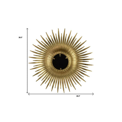 28" Gold Sunburst Iron Framed Accent Mirror