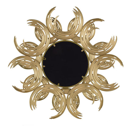 37" Gold Abstract Sunburst Iron Framed Accent Mirror