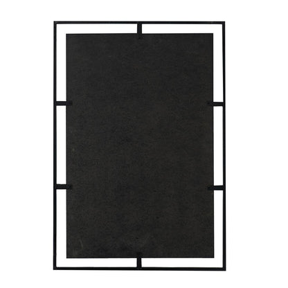 32" Black Iron Framed Antiqued Glass Accent Mirror
