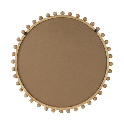 34" Brown Abstract Wood Framed Accent Mirror