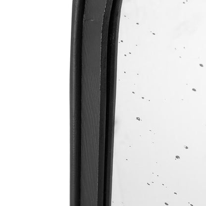 42" Black Crowned Top Antiqued Glass Arch Framed Accent Mirror
